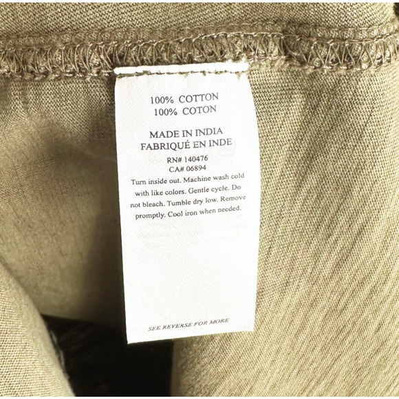 Faherty Womens Knit Seasons Shirt Dress Small Olive Green Long Sleeve Cotton - Picture 6 of 8